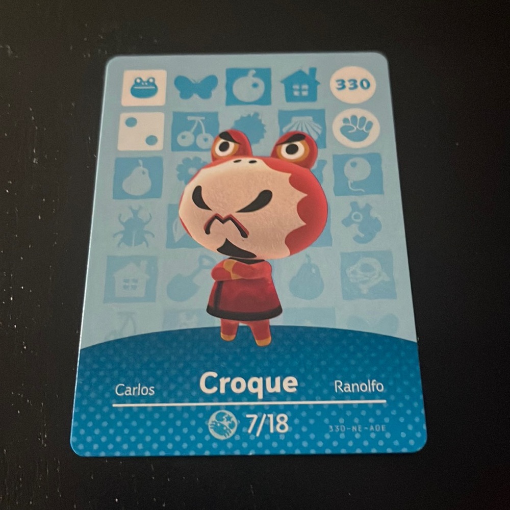 Animal Crossing Amiibo card #330 Croque
